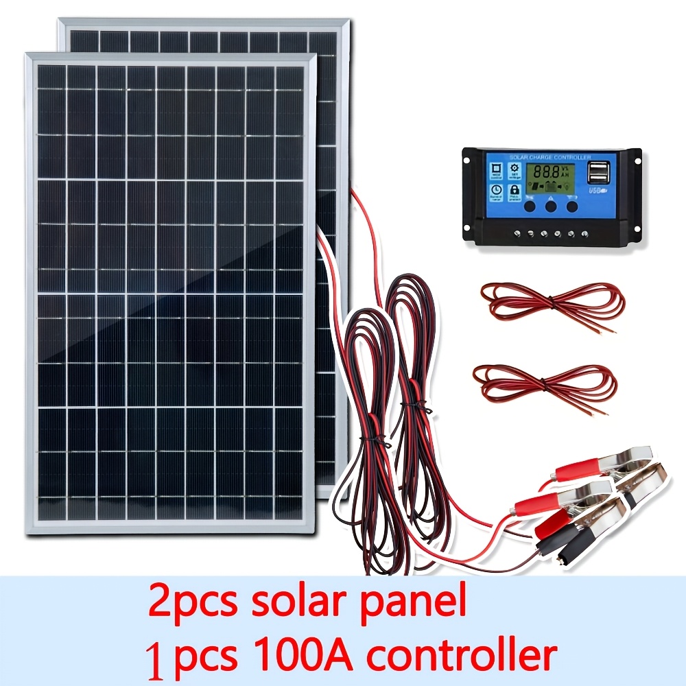 Solar Panel Monocrystalline - Kit de panneaux solaires 12V, 1