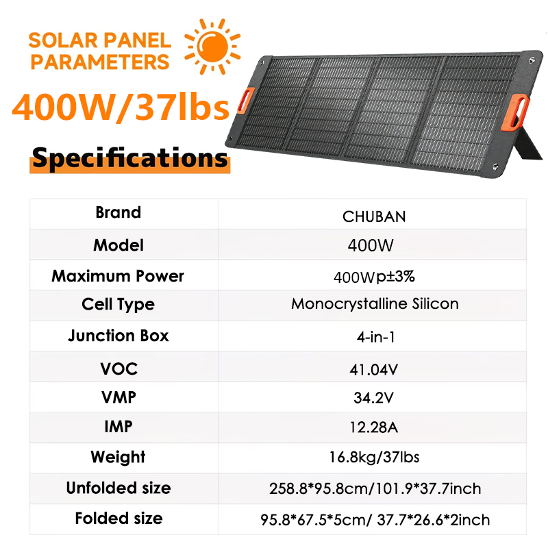 Panneau solaire pliable 200W 4 - Solar Panel Monocrystalline avis et prix